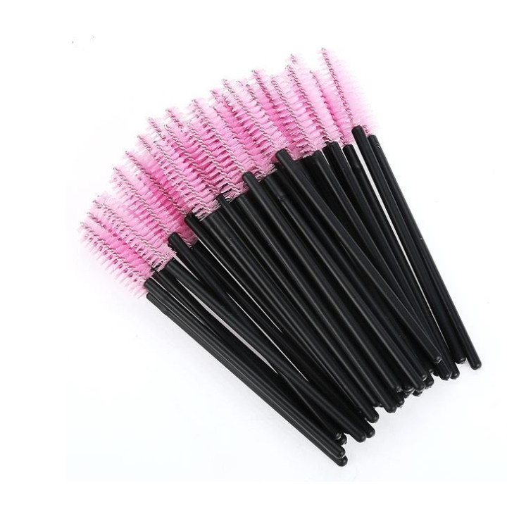 Pink disposable mascara brushes x 50
