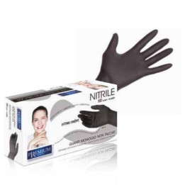 Black non-powdered nitrile gloves size M X100
