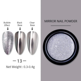 Poudre effet miroir argent foncé