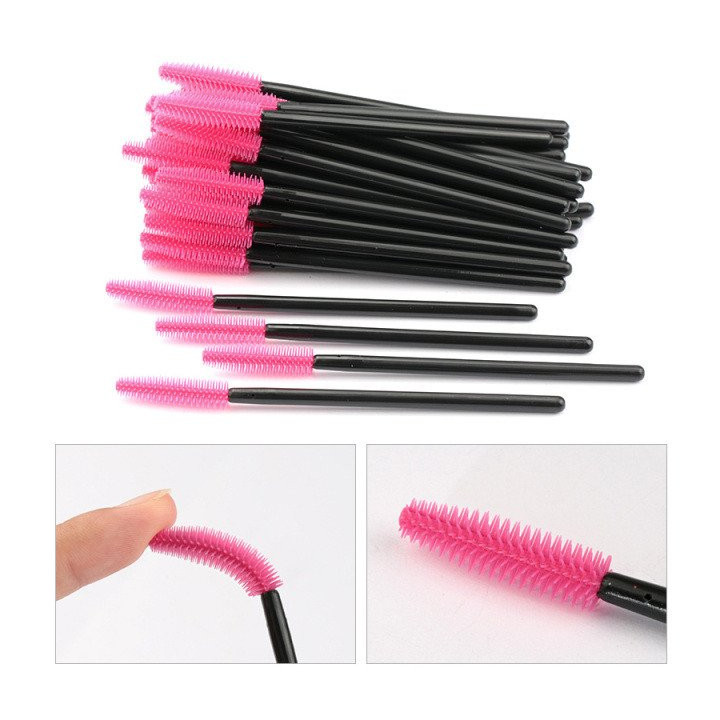 Goupillons Brosse cils et sourcils en Silicone - Lot de 50