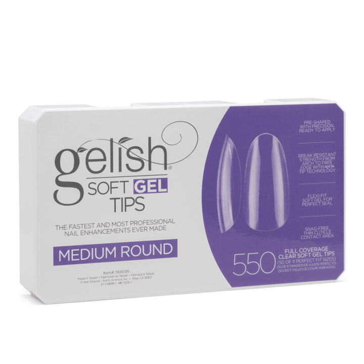 American Gel Tips Soft Gel Tips Gelish medium round - box of 550 nail tips