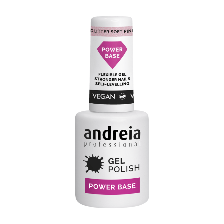 Power Base Glitter Soft Pink Andreia Professional - Vegan