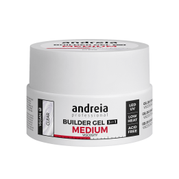 Builder Gel 3 en 1 Clear Viscosité moyenne 22g Andreia Professionnel - Vegano