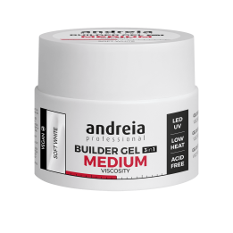 Builder Gel 3 en 1 Blanco Suave Viscosidad media 44g Andreia Profesional - Vegano