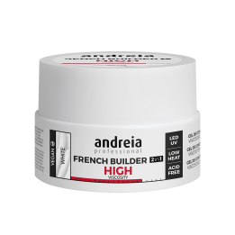 French Builder Gel 2 en 1 White Viscosité épaisse 22g Andreia Professionnel - Vegan