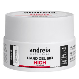 Gel blanco suave duro Andreia Pro para uñas elegantes - Lácteo blanco
