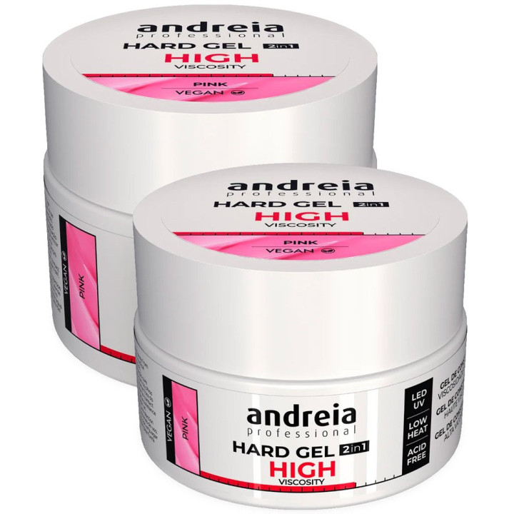 Hard Pink Gel Andreia Professional: Construcción Gel 2 en 1
