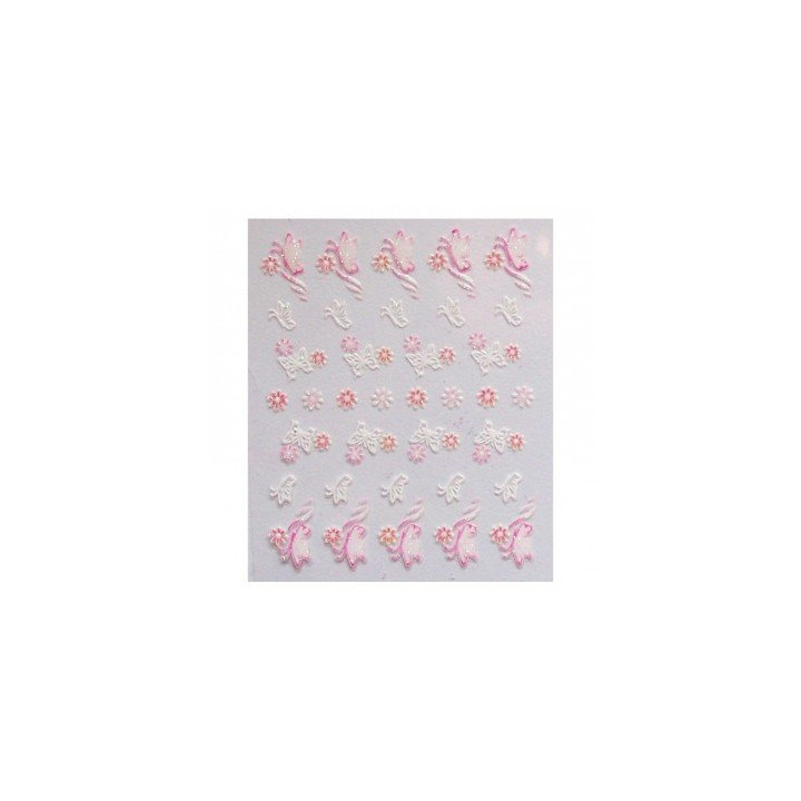 Stickers-papillon-violet-rose-bianco