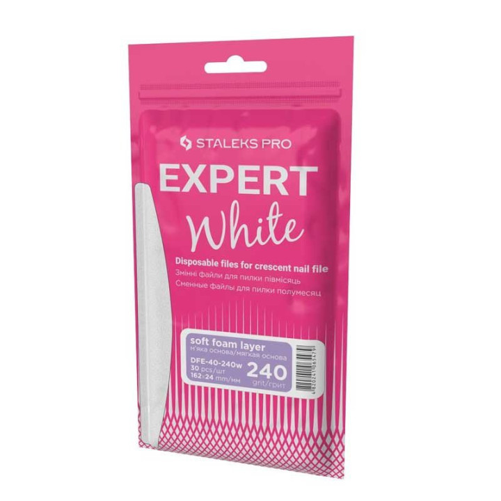 30 Recharges Limes jetables pour base trapèze Staleks Expert White grain 240