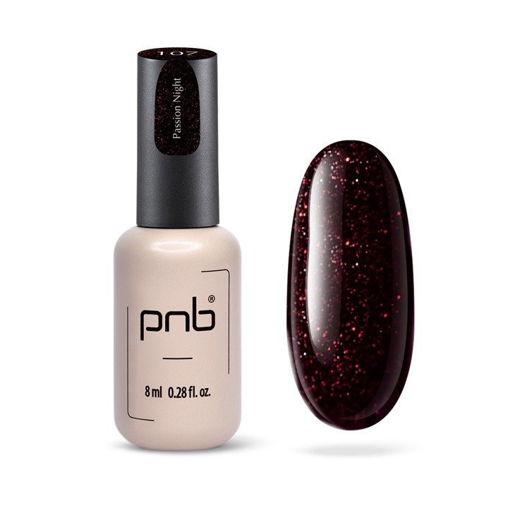 Gel nail polish PNB Passion Night 107 8ml