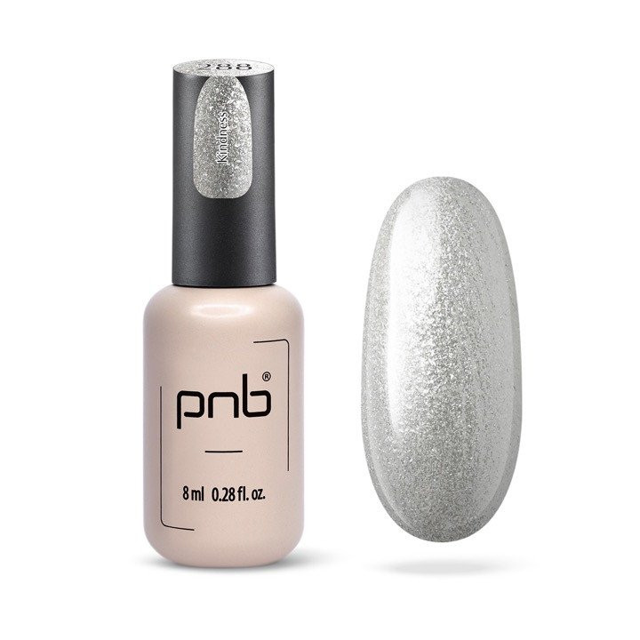 Verniz semipermanente PNB Kindness - Brilho prateado para uma manicure divina