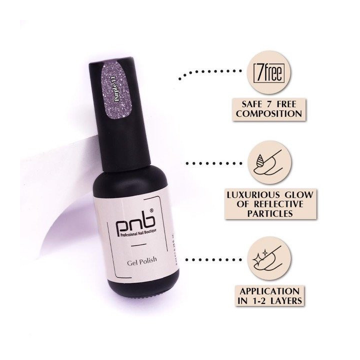 Gel nail polish PNB SHOCK EFFECT Purple 011 8ml