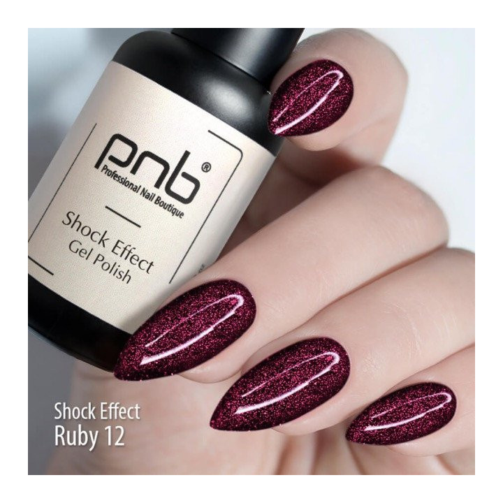 Gel nail polish PNB SHOCK EFFECT Ruby 012 8ml