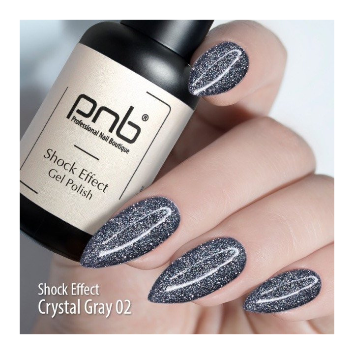 Gel nail polish PNB SHOCK EFFECT Crystal Gray 002 8ml