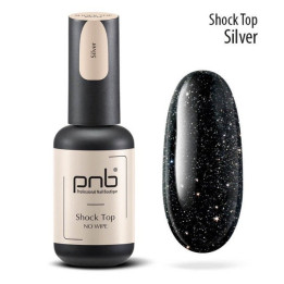 Esmalte de uñas semipermanente PNB Shock Top Silver - ¡Brillo deslumbrante!