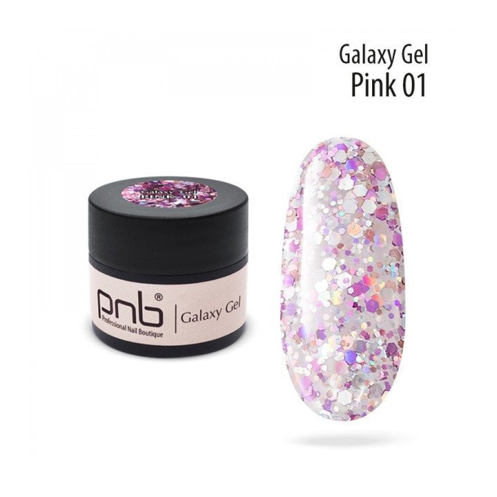 Galaxy Gel PNB 01 Pink - Per unghie scintillanti e glamour!