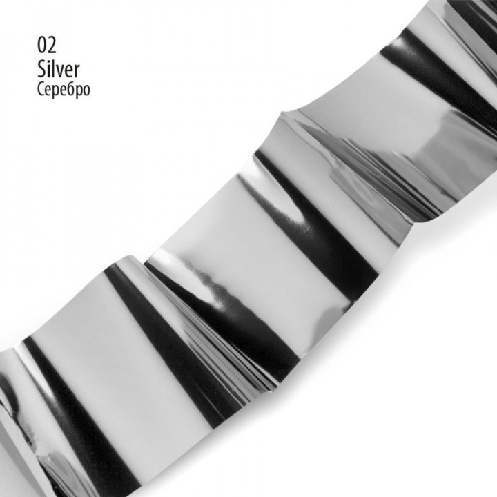 Nail Art Transfer Foil 02 Silver, 4х100 cm