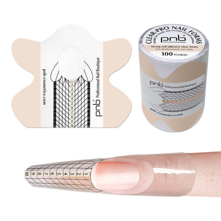 Chablons Transparents Clear-Pro Nail Forms 100 pcs PNB