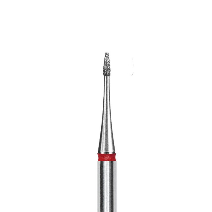 Embout Diamant Pointu Flamme Mini Staleks Pro Rouge 0,10mm - 3mm