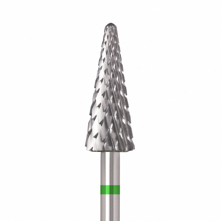 Fraise carbure ÜLKA cône verte – tête 6 mm, partie active 15 mm (C615-C)