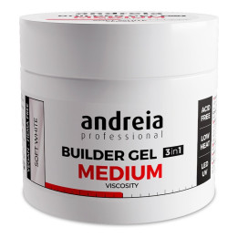 Builder Gel 3 en 1 Soft White Viscosité moyenne 200g Andreia Professionnel - Vegan
