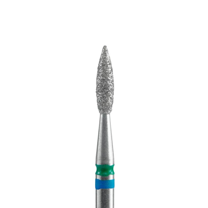 Diamantfräser Flamme spitz DUO blau-grün EXPERT 2,1/8mm Staleks