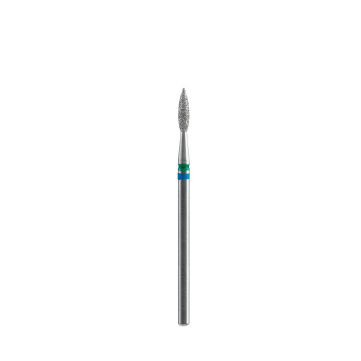 Embout diamant flamme pointue DUO bleu-vert EXPERT 2,1/8mm Staleks