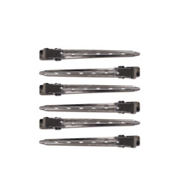 Curved metallic flat pinches, batch of 6