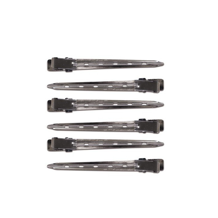 Curved metallic flat pinches, batch of 6