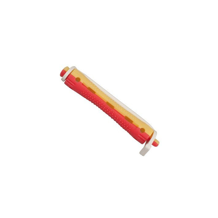 Short plastic bigoudis yellow and red fine lot 12