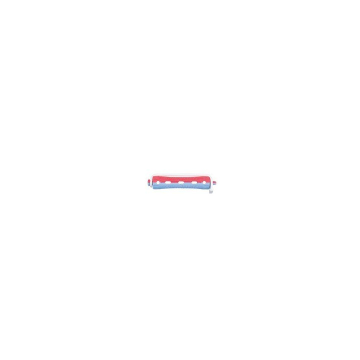 Bigoudis court en plastique bleu et rouge moyen lot 12