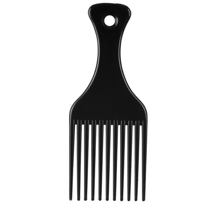 Black plastic afro comb medium 11 spades